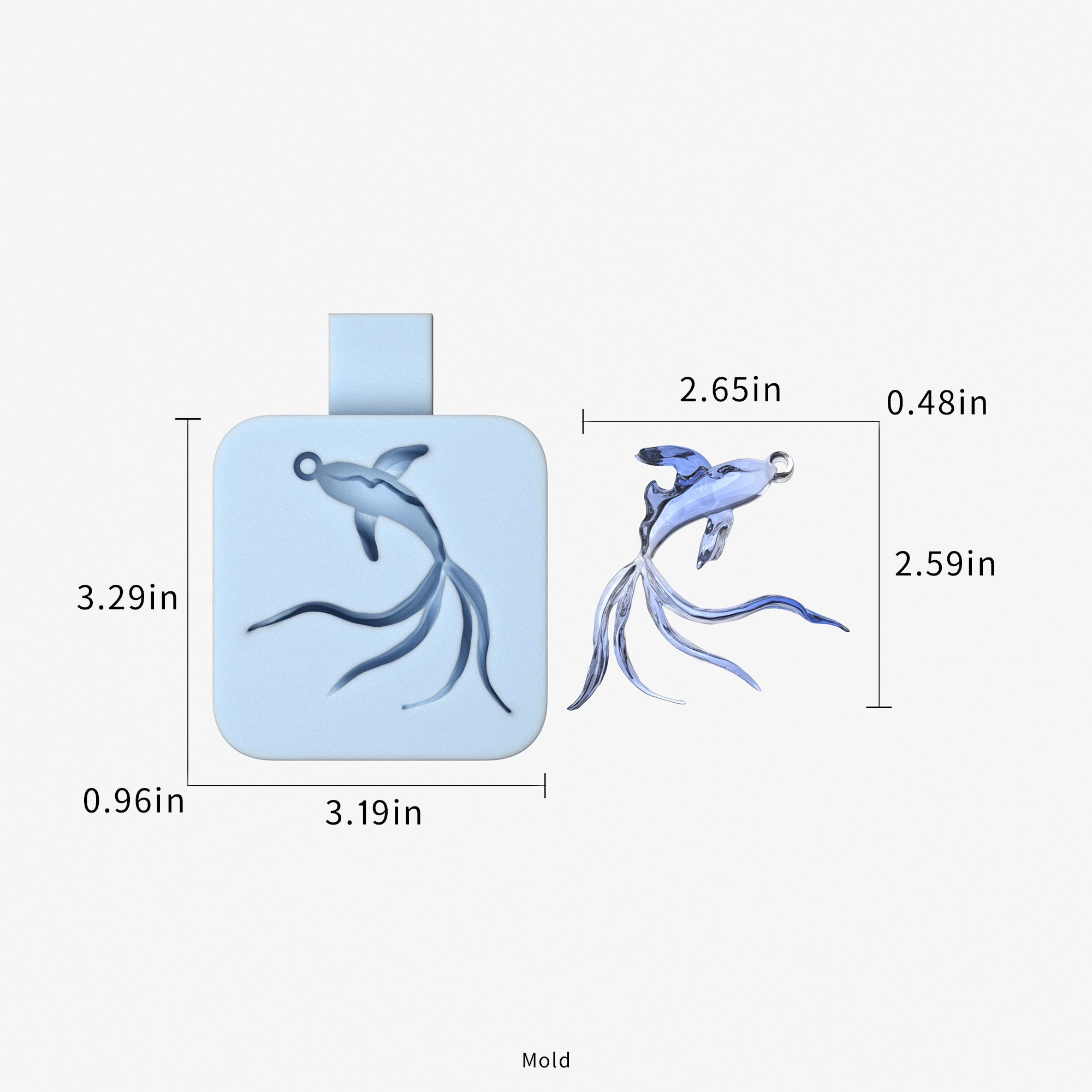 Flowing Tail Goldfish Silicone Mold