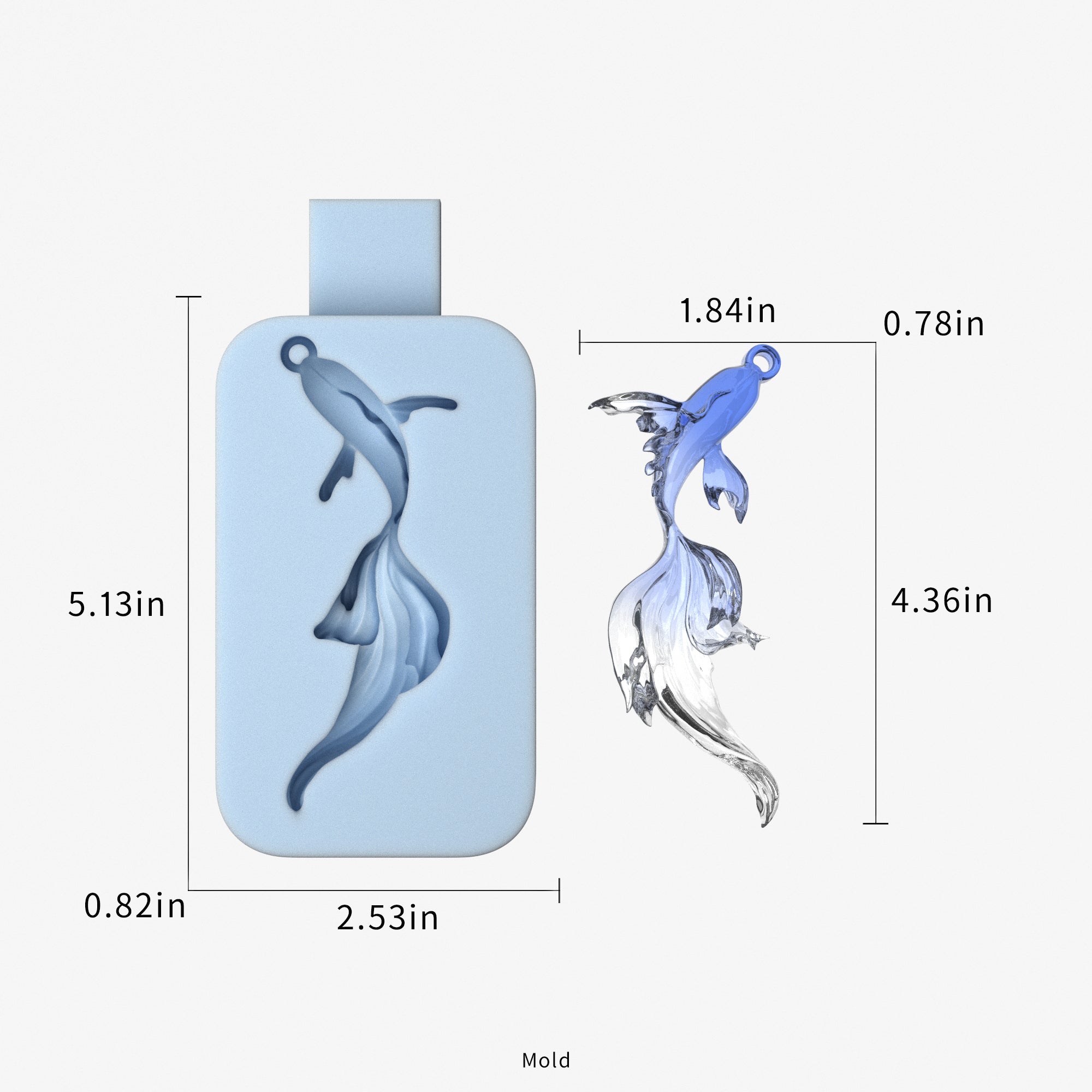 Flowing Tail Koi Fish Silicone Mold