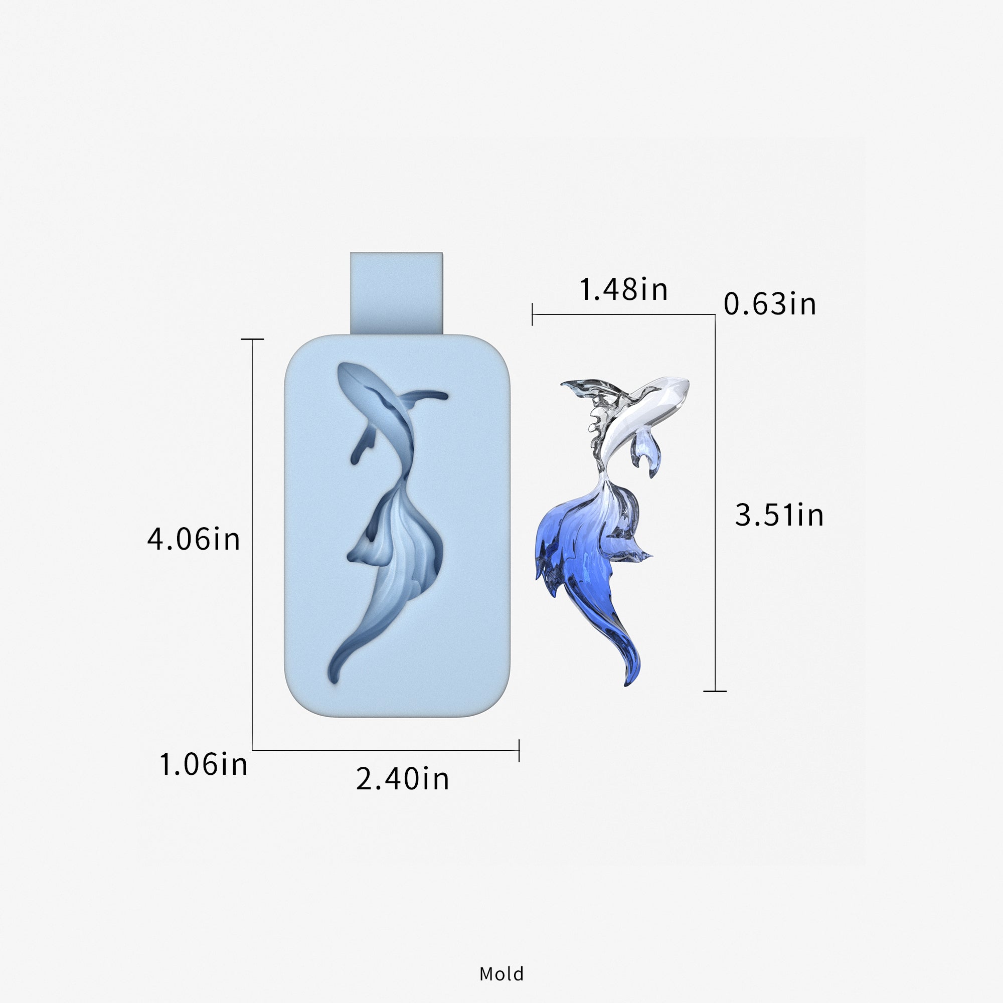 Flowing Tail Koi Fish Silicone Mold