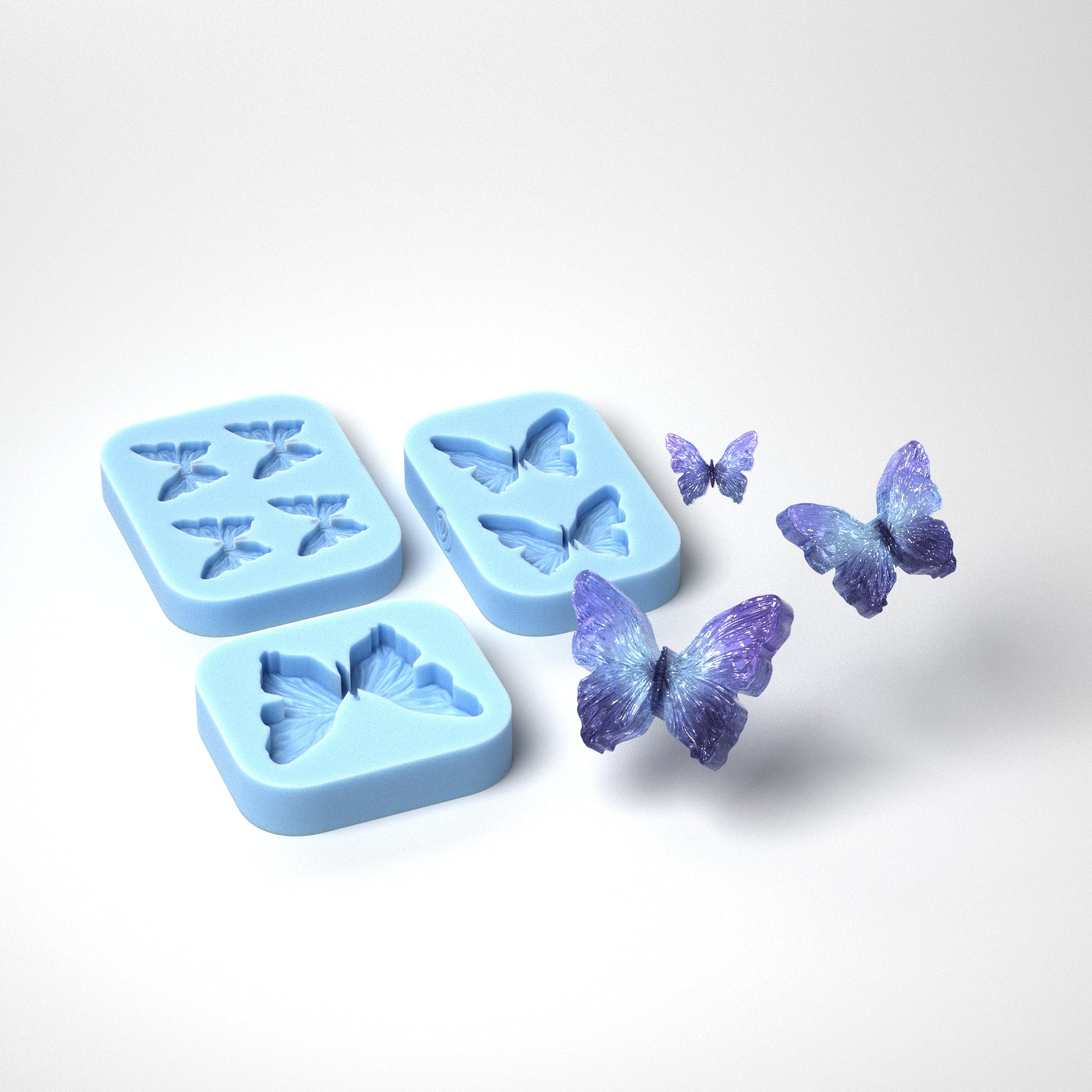 3D Butterfly Resin Mold Set with Dustproof Storage Case