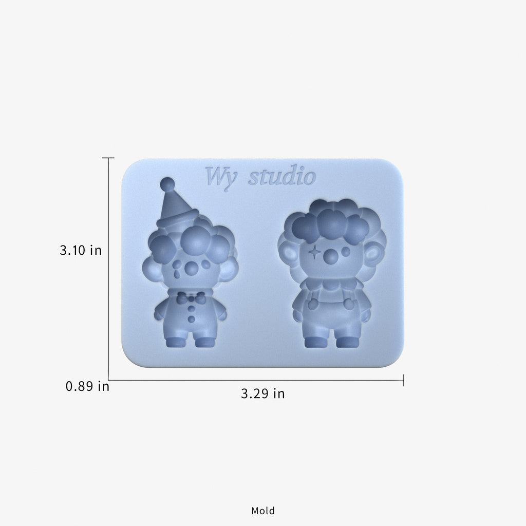 3D Cute Clown Resin Silicone Mold