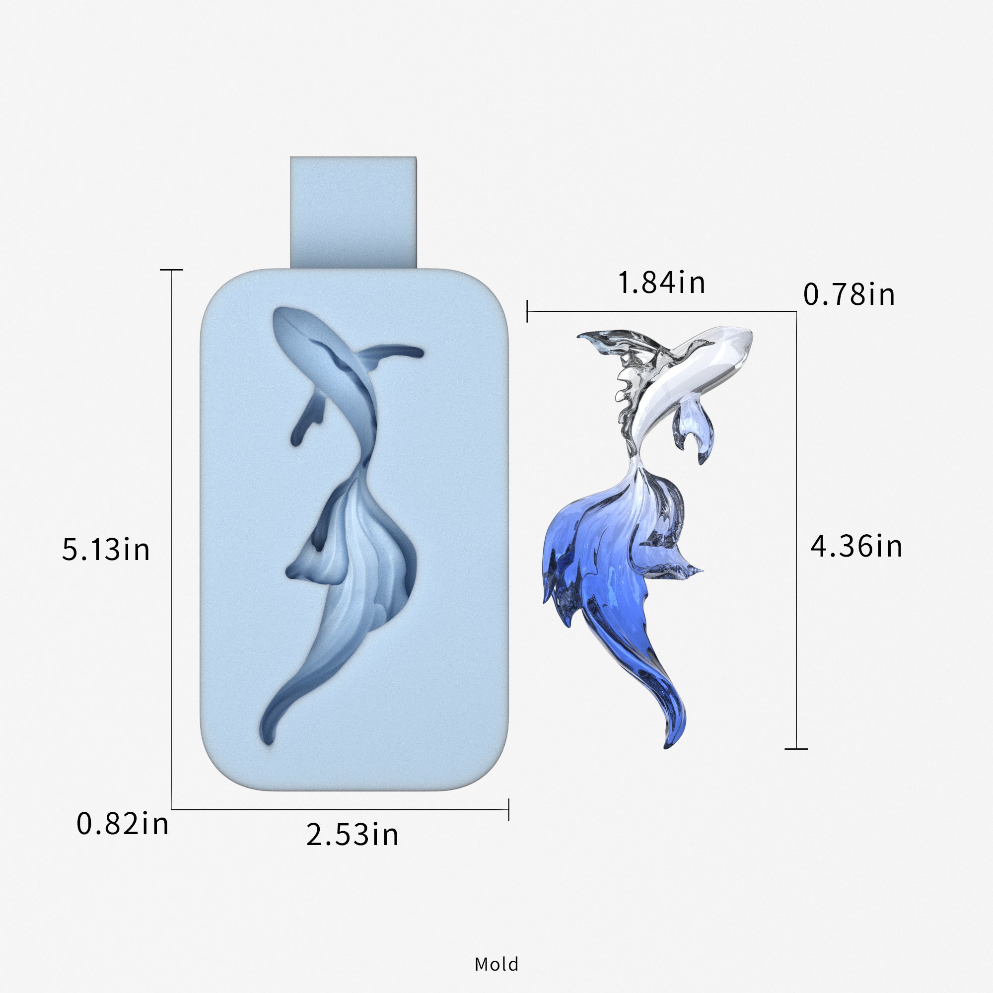 Flowing Tail Koi Fish Silicone Mold