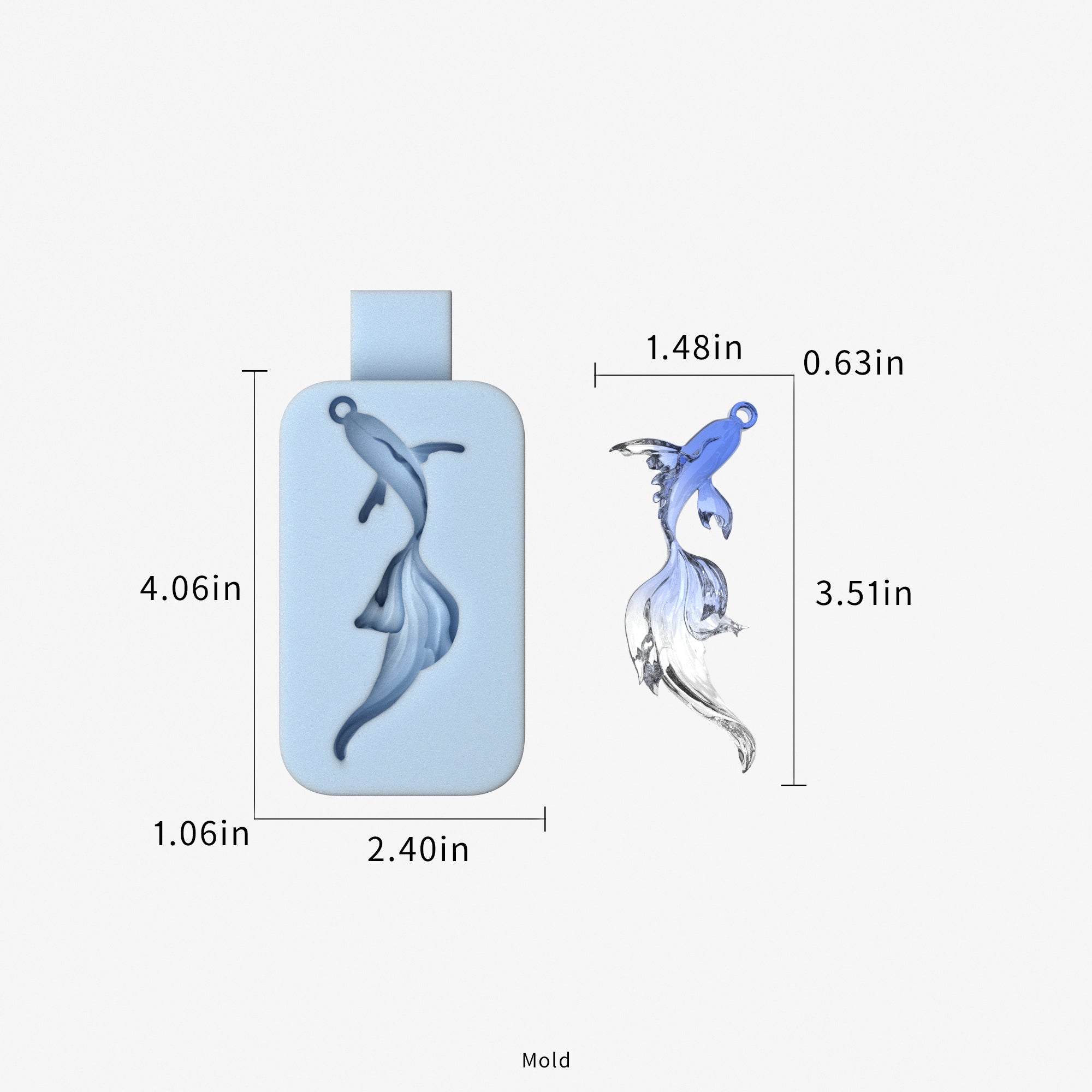 Flowing Tail Koi Fish Silicone Mold