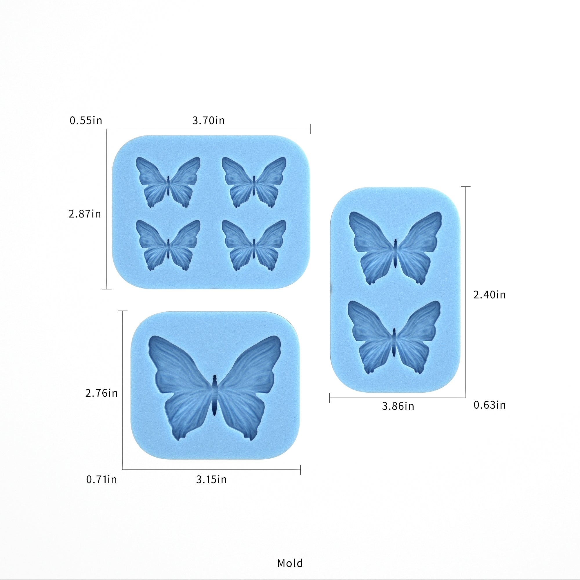 3D Butterfly Resin Mold Set with Dustproof Storage Case
