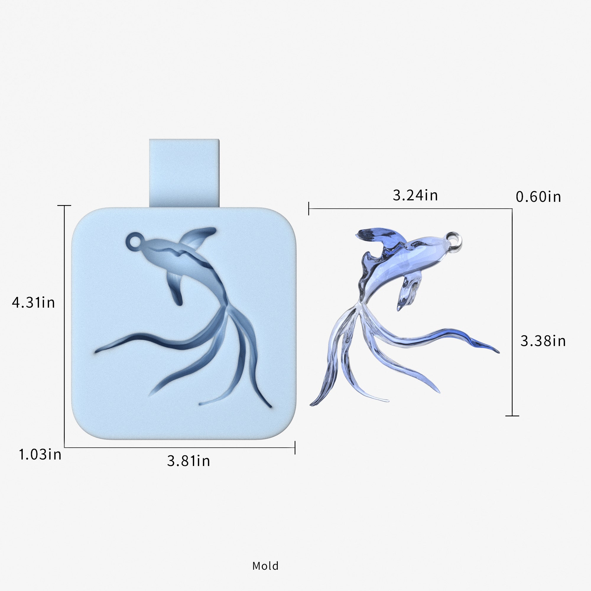 Flowing Tail Goldfish Silicone Mold