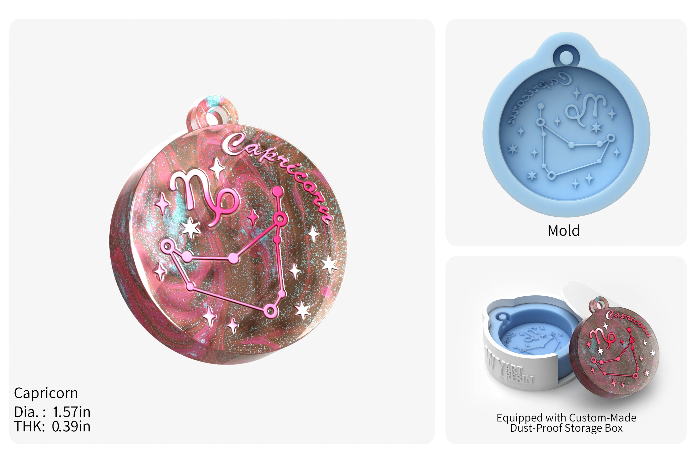 Capricorn Zodiac Resin Mold