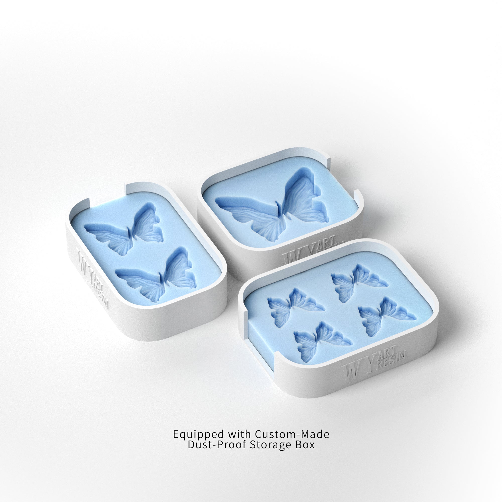 3D Butterfly Resin Mold Set with Dustproof Storage Case