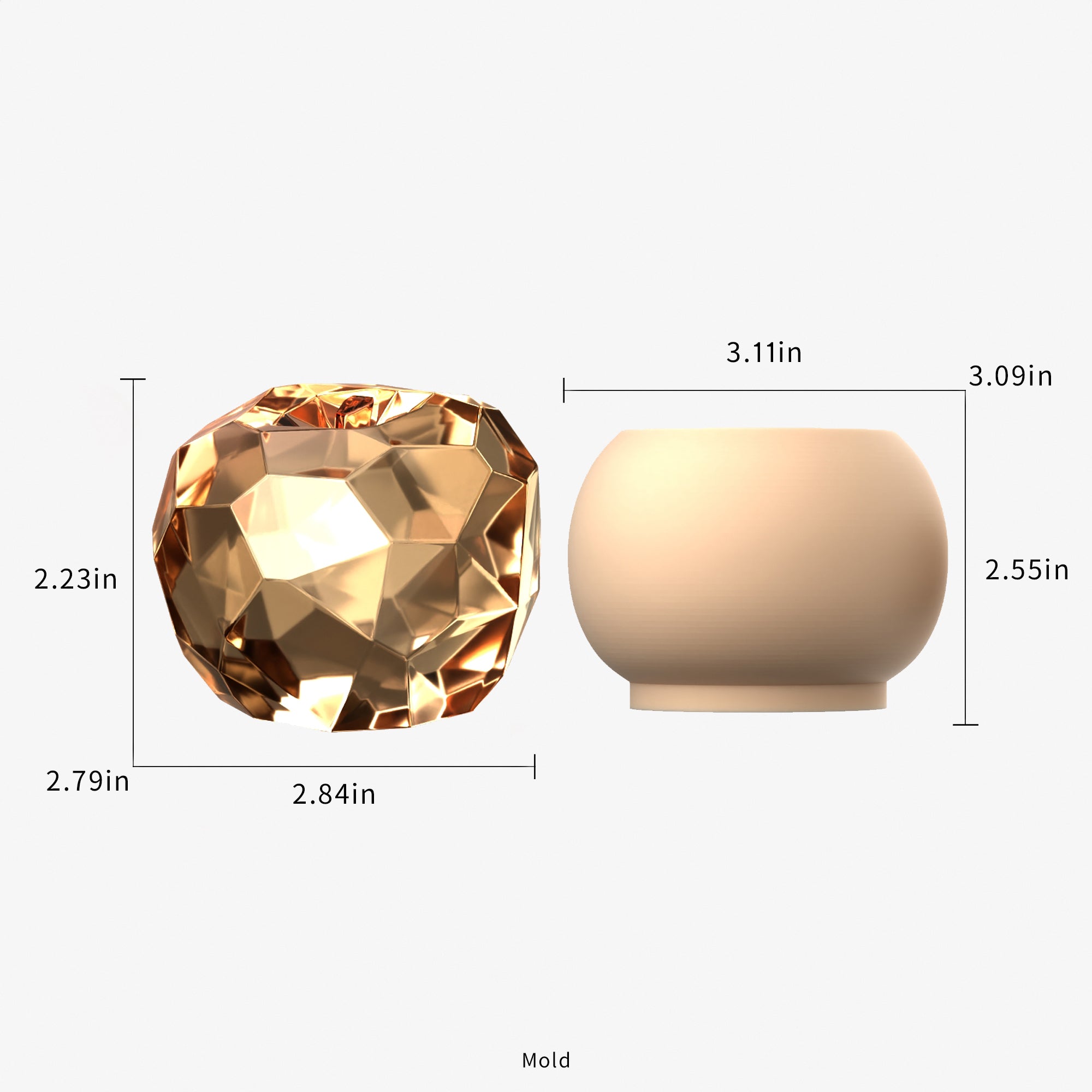 Diamond-Cut Artistic Apple Epoxy Resin Mold